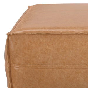 Extra Large Square Faux Leather Pouf Ottoman