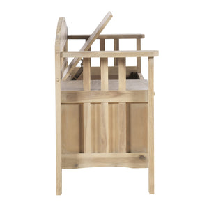Acacia Wood Storage Bench with Split Seat