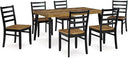 7-Piece Dining Table Set with 6 Upholstered Chairs
