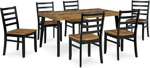 7-Piece Dining Table Set with 6 Upholstered Chairs