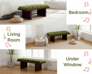 Upholstered Bedroom Bench with Cylindrical Cushion