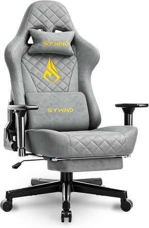 Gaming Chair with Footrest, 2D Armrests, 150° Recline, High Back Ergonomic Chair