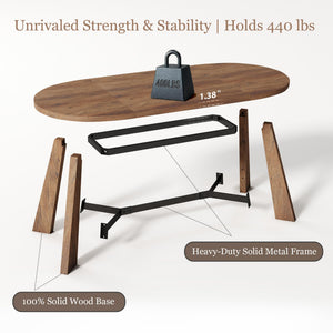 70.86" Oval Dining Table for 6–8 People