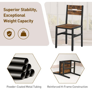 Rustic Farmhouse Dining Chairs with Metal Frame