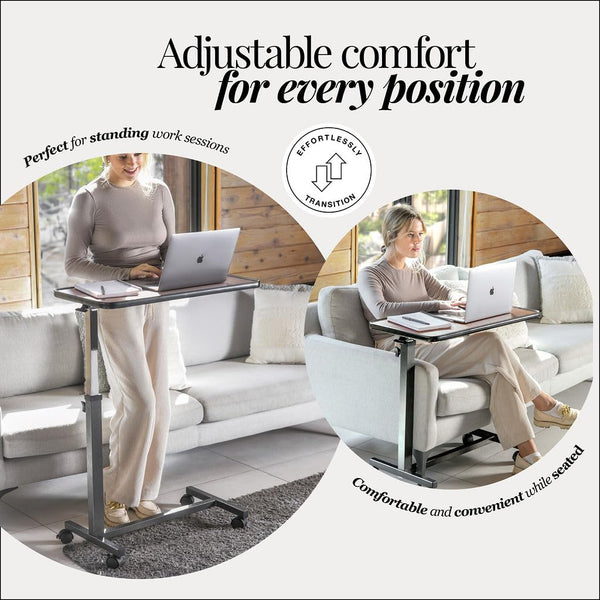 Adjustable Overbed Table with Wheels