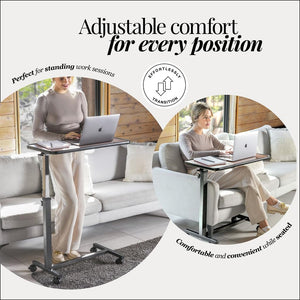 Adjustable Overbed Table with Wheels
