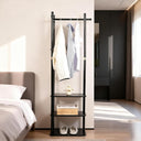 Wood Coat Rack with 3 Shelves and 5 Hooks