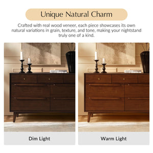 7-Drawer Mid-Century Modern Dresser, 52" Wide