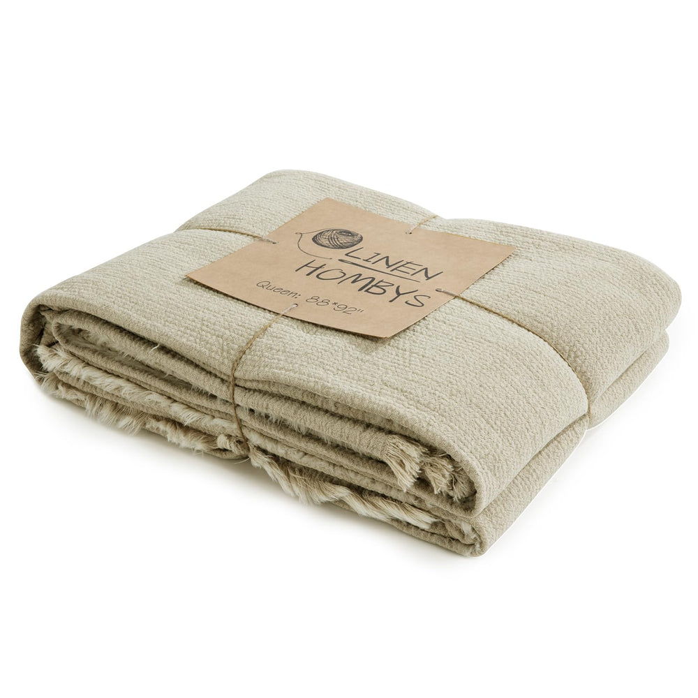Oversized Linen Blanket – Lightweight Breathable Throw for Bed & Sofa
