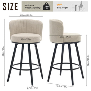 Swivel Bar Stools with Back & Footrest