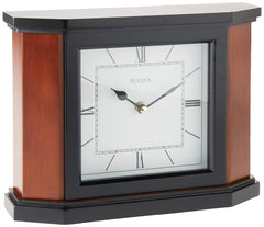 Solid Wood Desk Clock with Glass Lens | Cherry Finish | Decorative Accent