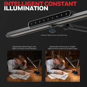 LED Desk Lamp with Auto-Sensing, Timer & Adjustable Arm
