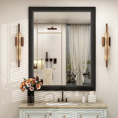 Metal Frame Rectangle Wall Mirror 36x30 Inch