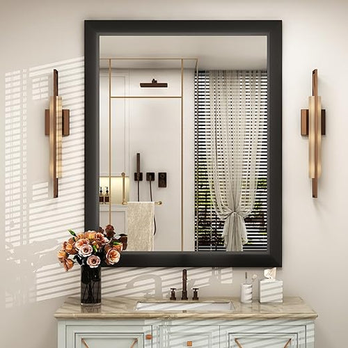 Metal Frame Rectangle Wall Mirror 36x30 Inch