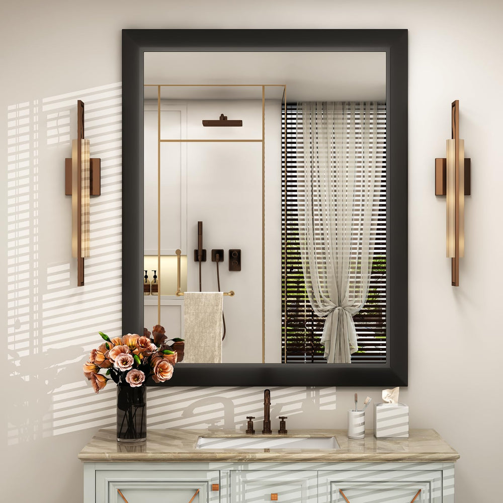 Metal Frame Rectangle Wall Mirror 36x30 Inch