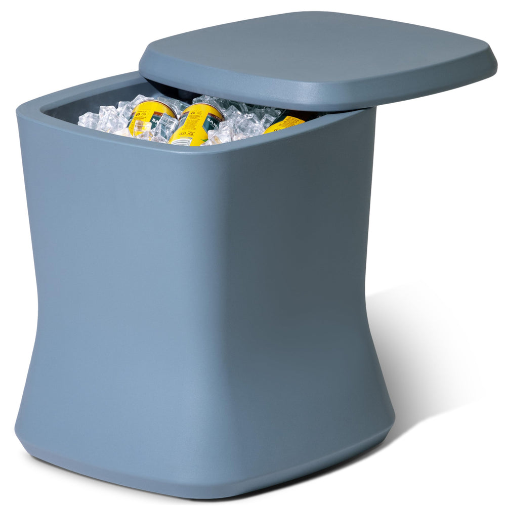 Outdoor Side Table Cooler 2-in-1 with Ice Chest 25 QT