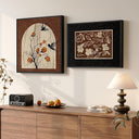 Abstract Canvas Wall Art Set of 2 – Framed Geometric & Line Prints, 24x24 & 24x18 In