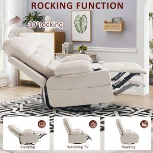 Power Swivel Rocker Recliner with Massage & Heat