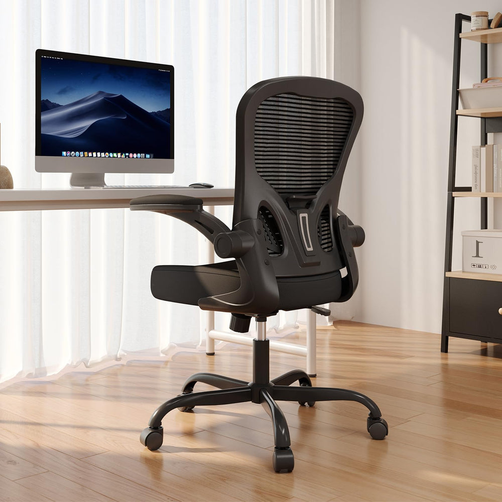 Ergonomic High Back Mesh Office Chair with Flip-Up Arms & Lumbar Support