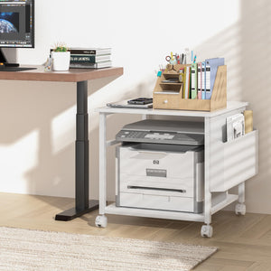 Rolling Printer Stand with Storage Shelf & Lockable Wheels