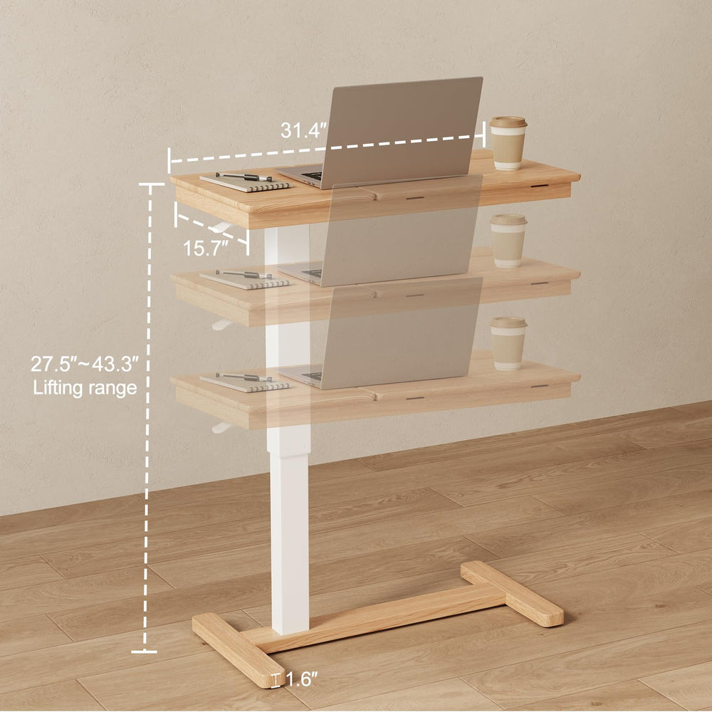 Overbed Table with Wheels & Adjustable Tilt Top