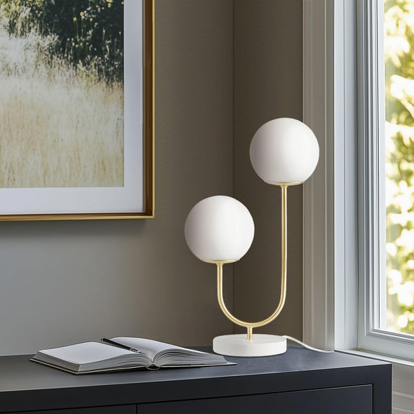 Dual Globe Frosted Glass Table Lamp