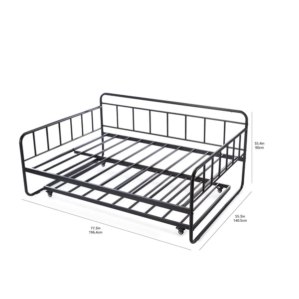 Full Size Daybed with Twin Trundle Bed Frame
