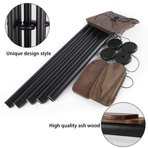 Large Outdoor Wind Chimes – Deep Tone Aluminum Tubes with Ash Wood
