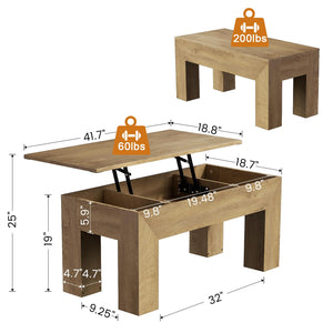 Lift Top Coffee Table with Hidden Storage