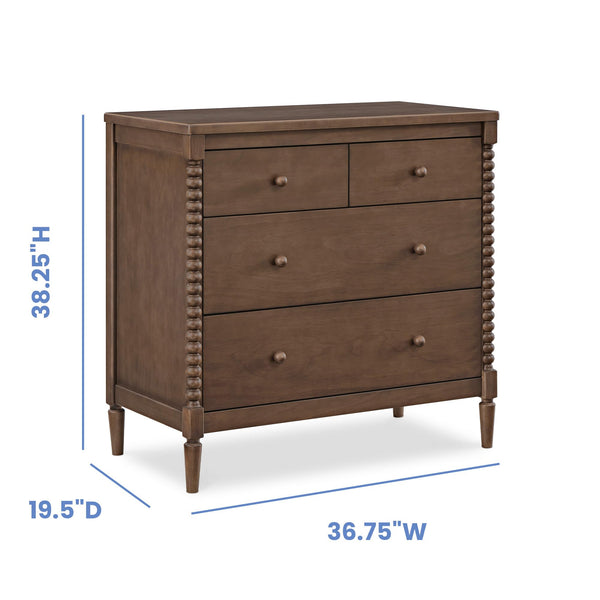 4-Drawer Dresser with Changing Top and Interlocking Drawers
