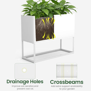 Large Metal Planter Box with Legs — Rectangular Raised Garden Bed for Outdoor & Indoor Use