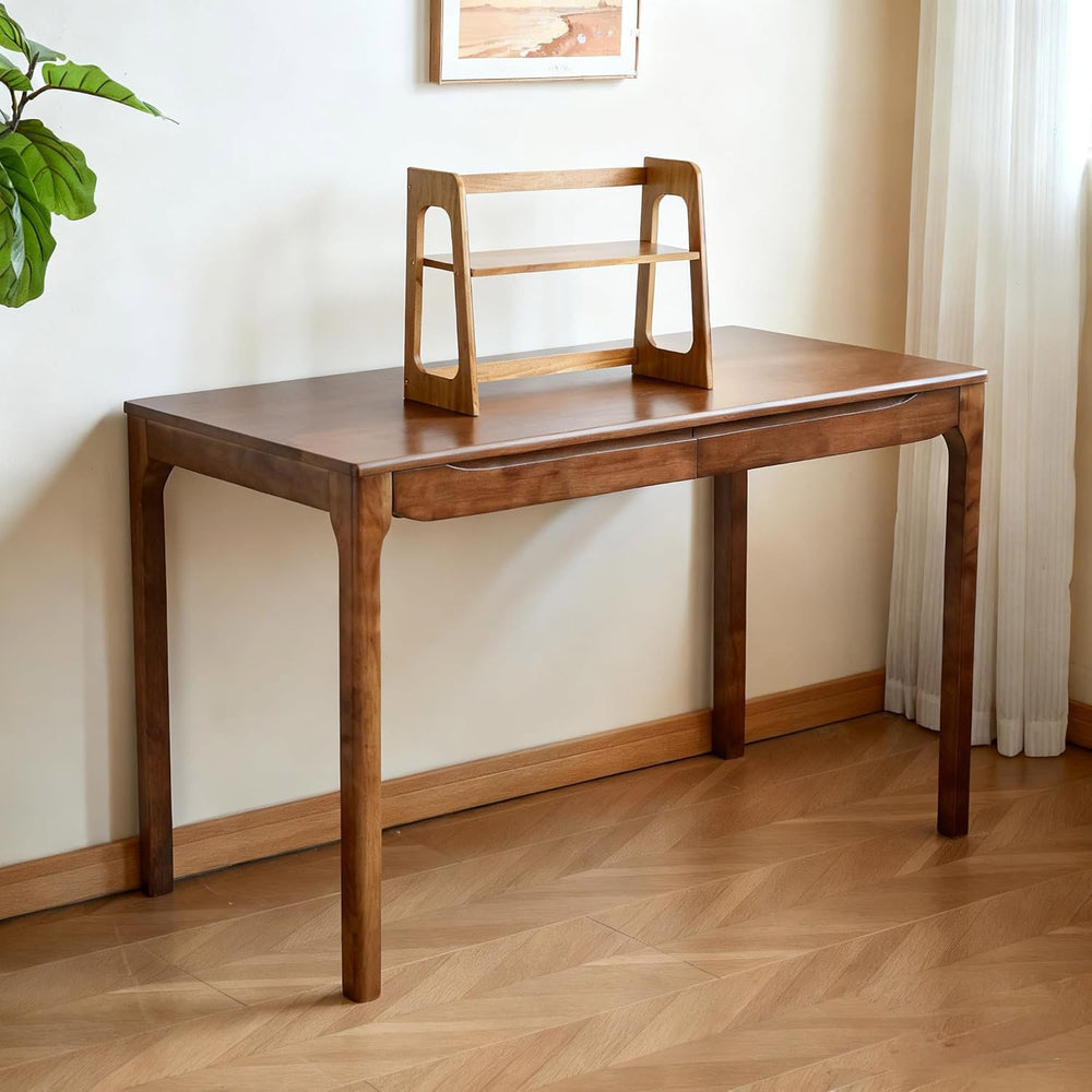 Solid Wood Desk with Drawers – Home Office Writing Desk