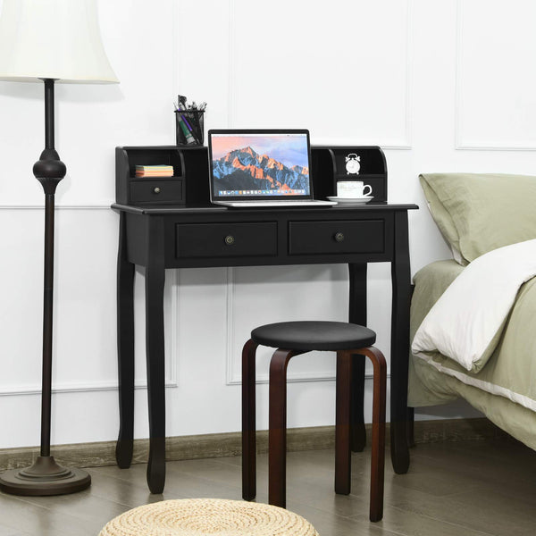 Writing Desk with 4 Drawers & Removable Floating Organizer