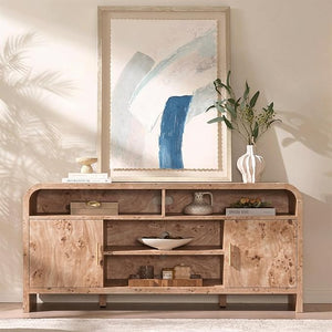TV Stand for TVs Up to 65" with Storage Cabinet & Adjustable Shelves