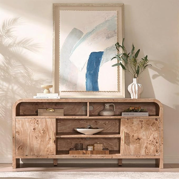 TV Stand for TVs Up to 65" with Storage Cabinet & Adjustable Shelves