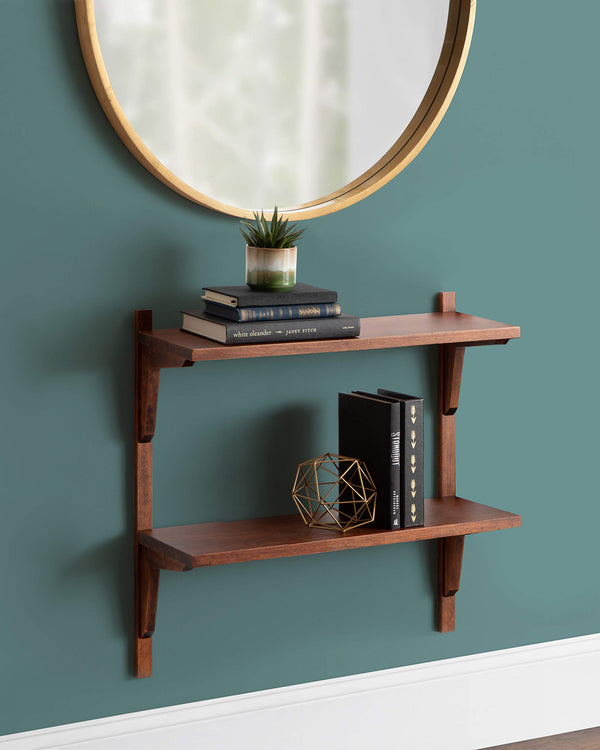 Mid-Century 2-Tier Wall Mounted Shelf