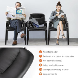 Leather Reception Chair with Padded Arms – No Wheels