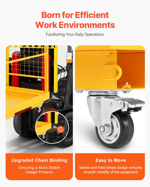 Collapsible Forklift Safety Cage Work Platform with Wheels