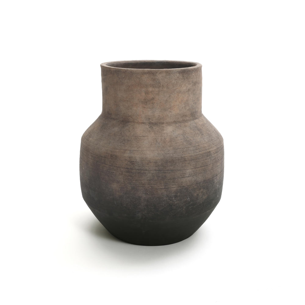 Round Terracotta Vase – Handcrafted Vintage Pottery