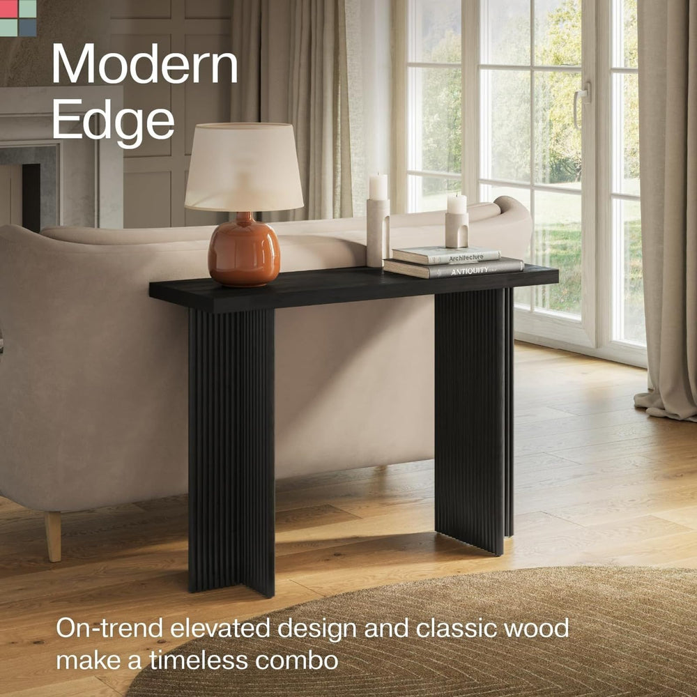 Fluted Console Table with Cross Base