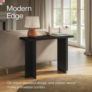 Fluted Console Table with Cross Base