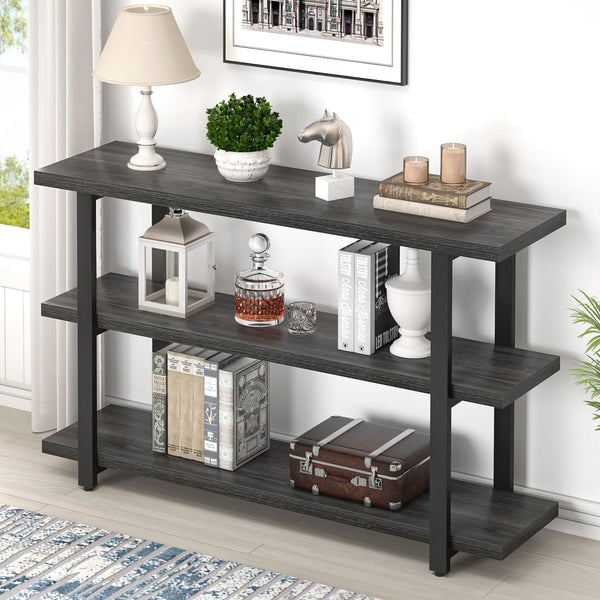 3-Tier Console Table with Storage Shelves – 47 Inch Entryway Sofa Table