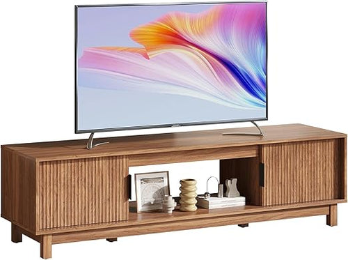 Mid-Century Modern TV Stand with Storage Cabinets