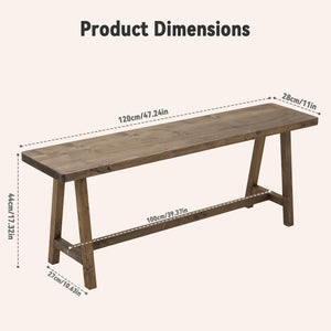 Solid Wood Rustic Farmhouse Entryway Bench