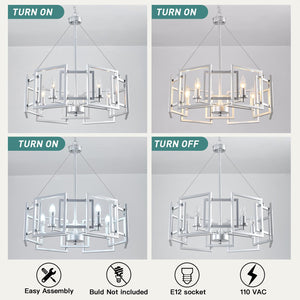 Modern Geometric Chandelier 5-Light Metal Pendant Light