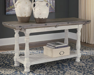 Farmhouse Flip Top Sofa Table – Gray & White