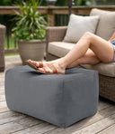 Outdoor Rectangular Ottoman Foot Rest with Shredded Foam