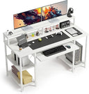 48-Inch Computer Desk with Keyboard Tray, Monitor Stand & Storage Shelves