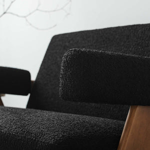 Boucle Fabric Loveseat