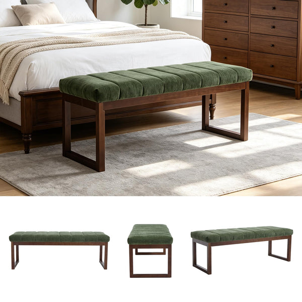 Upholstered Chenille Entryway Bench